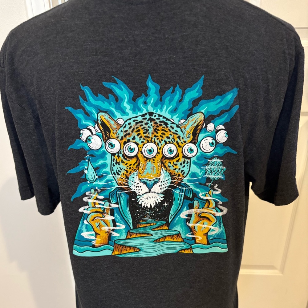 Jacksonville Jaguars Teal Haze T-shirt Ink Factory Brewing Sz M leopard print